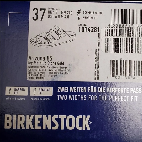 Birkenstock | Arizona Icy Metallic Stone Gold 37 - Picture 7 of 7